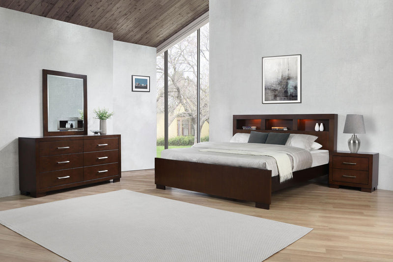 Jessica 4-piece Eastern King Bedroom Set Cappuccino - 200719KE-S4