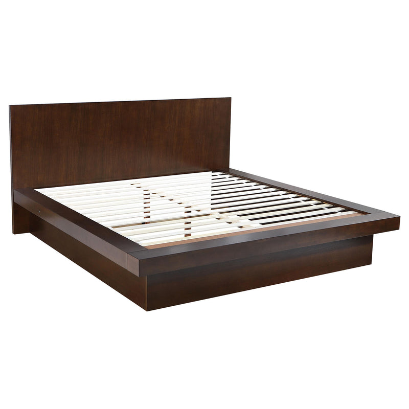 Jessica 4-piece Eastern King LED Bedroom Set Cappuccino - 200711KE-S4