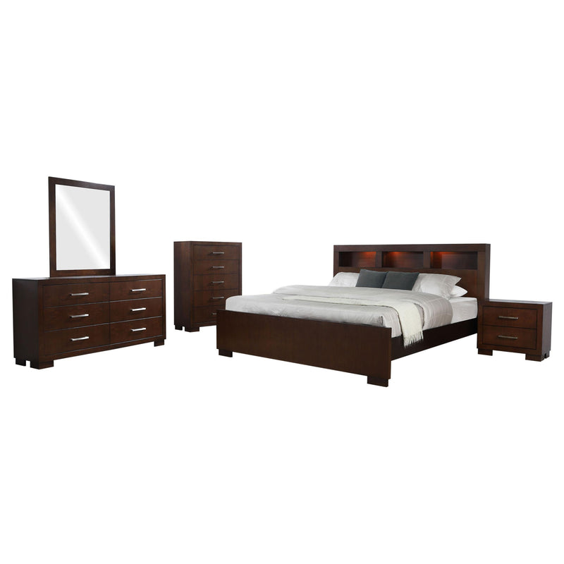 Jessica 5-piece Eastern King Bedroom Set Cappuccino - 200719KE-S5