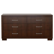 Jessica 5-piece Eastern King LED Bedroom Set Cappuccino - 200711KE-S5P