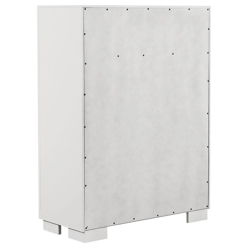 Jessica 5-piece Eastern King LED Bedroom Set Snow White - 202990KE-S5