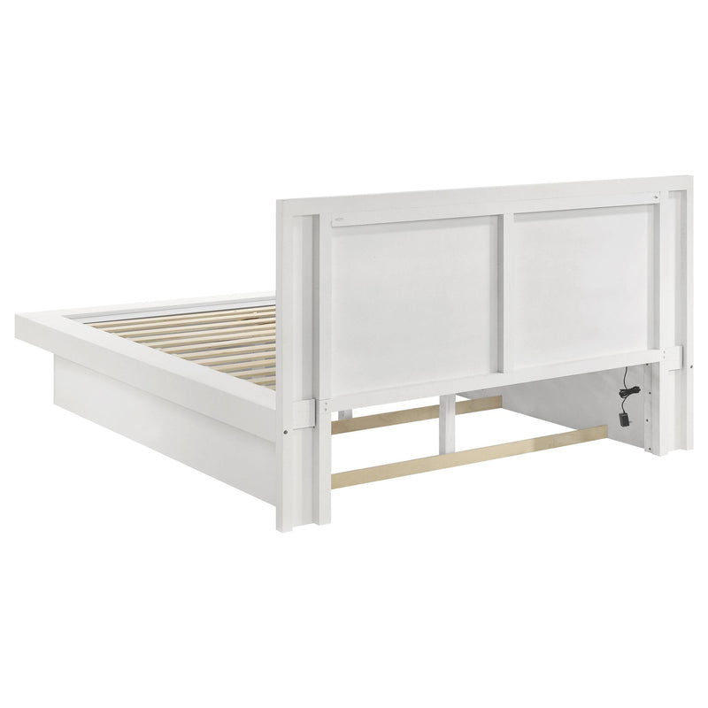 Jessica 5-piece Eastern King LED Bedroom Set Snow White - 202990KE-S5