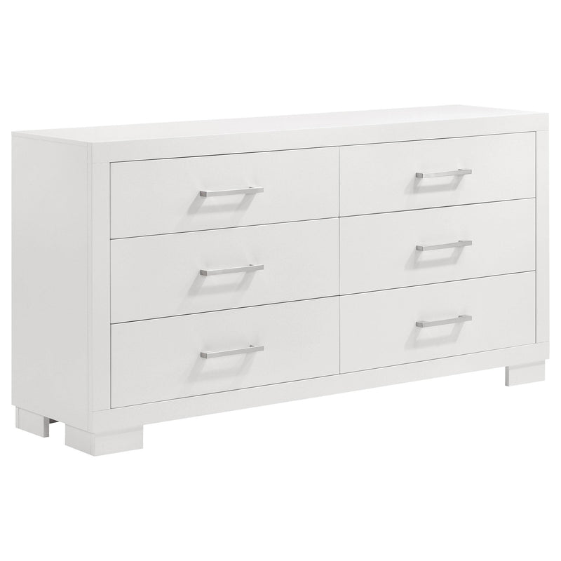 Jessica 5-piece Eastern King LED Bedroom Set Snow White - 202990KE-S5