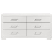 Jessica 5-piece Eastern King LED Bedroom Set Snow White - 202990KE-S5P