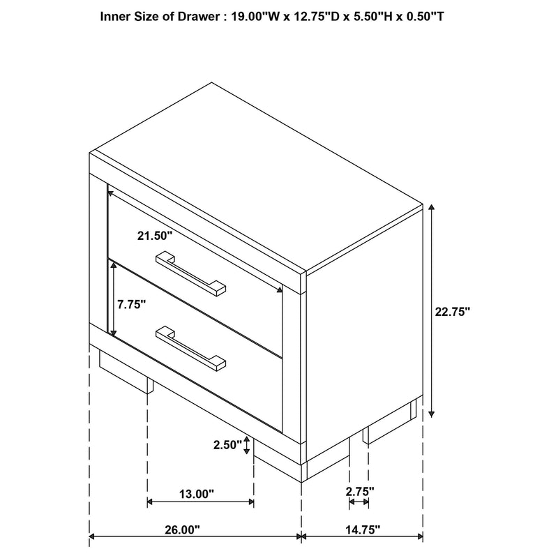 Jessica 5-piece Eastern King LED Bedroom Set Snow White - 202990KE-S5P
