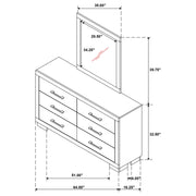 Jessica 6-drawer Dresser with Mirror Snow White - 202993M