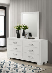Jessica 6-drawer Dresser with Mirror Snow White - 202993M