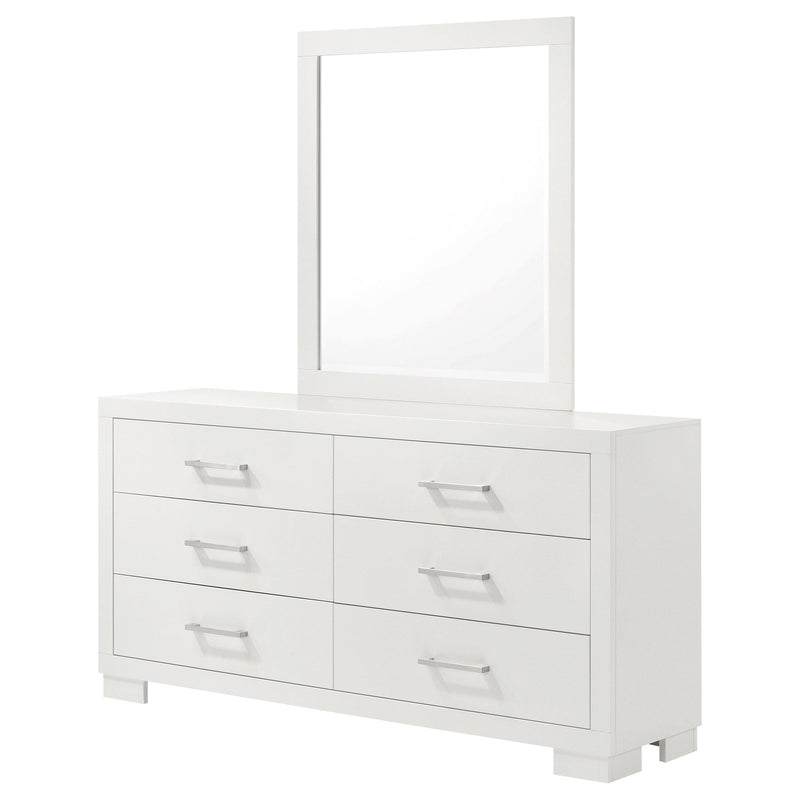Jessica 6-drawer Dresser with Mirror Snow White - 202993M
