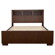 Jessica Wood Queen LED Storage Bookcase Bed Cappuccino - 200719Q