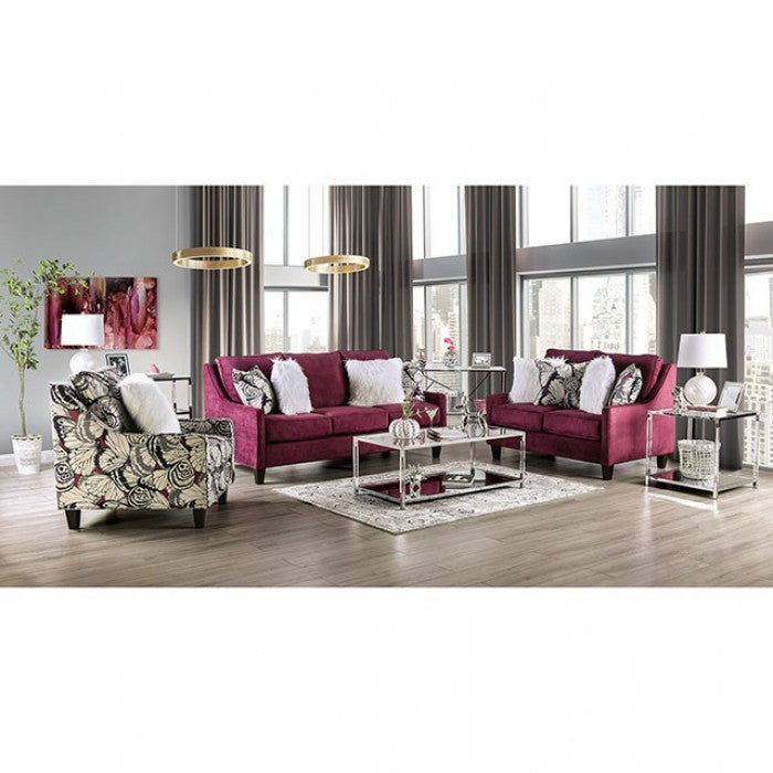 Jillian Plum/Ivory/White Sofa - SM8016-SF