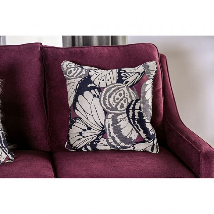 Jillian Plum/Ivory/White Sofa - SM8016-SF