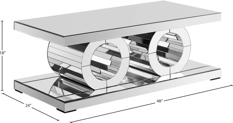 Jocelyn Mirrored Coffee Table in Mirrored - 227-C