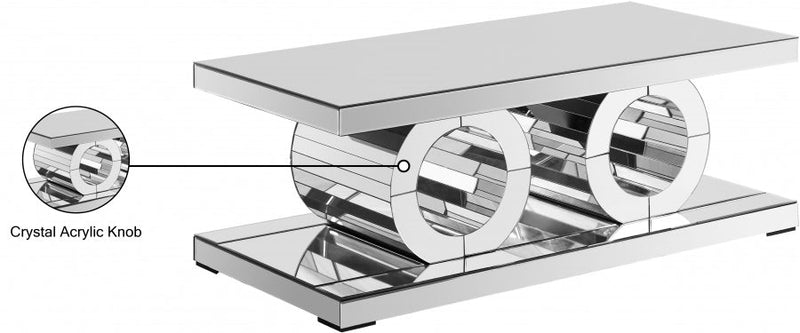 Jocelyn Mirrored Coffee Table in Mirrored - 227-C