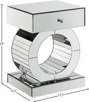 Jocelyn Mirrored End Table in Mirrored - 227-E