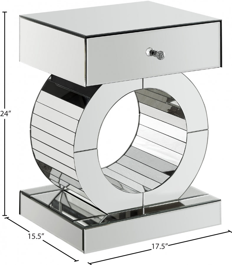Jocelyn Mirrored End Table in Mirrored - 227-E