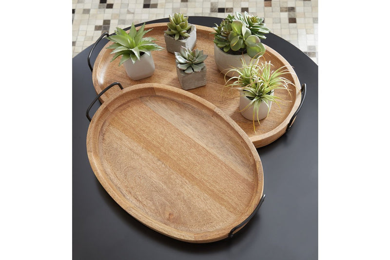 Jocelyne Brown/Black Tray (Set of 2) - Gate FurnitureTray
