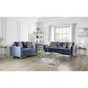 Jodie Satin Blue/Silver Sofa - SM2687-SF