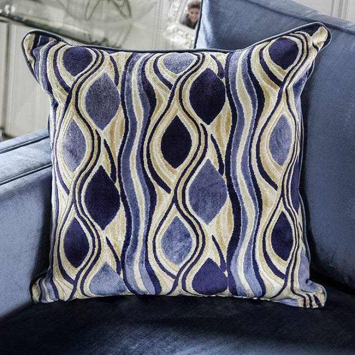 Jodie Satin Blue/Silver Sofa - SM2687-SF