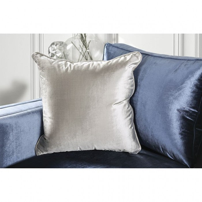 Jodie Satin Blue/Silver Sofa - SM2687-SF