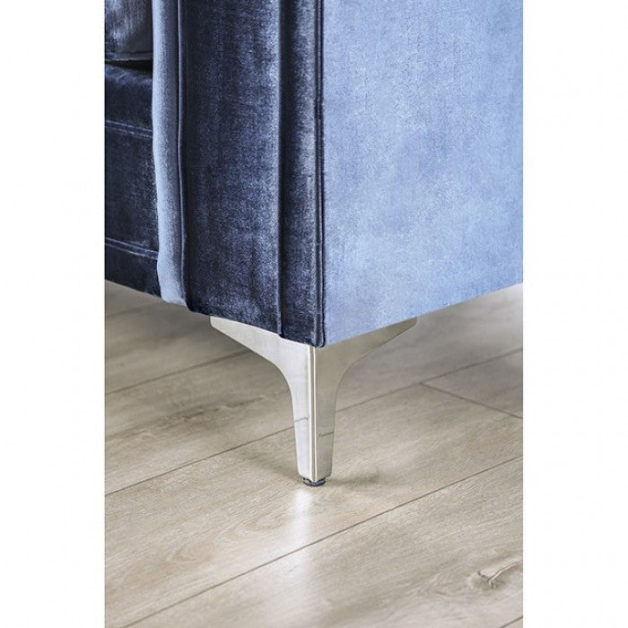 Jodie Satin Blue/Silver Sofa - SM2687-SF