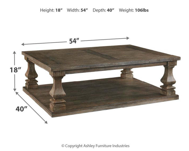 Johnelle Coffee Table with 1 End Table in Gray - PKG008731
