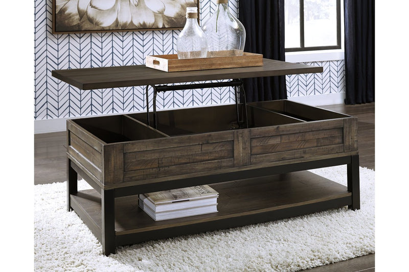 Johurst Grayish Brown Coffee Table with Lift Top - Gate FurnitureCoffee Table
