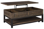 Johurst Grayish Brown Coffee Table with Lift Top - Gate FurnitureCoffee Table