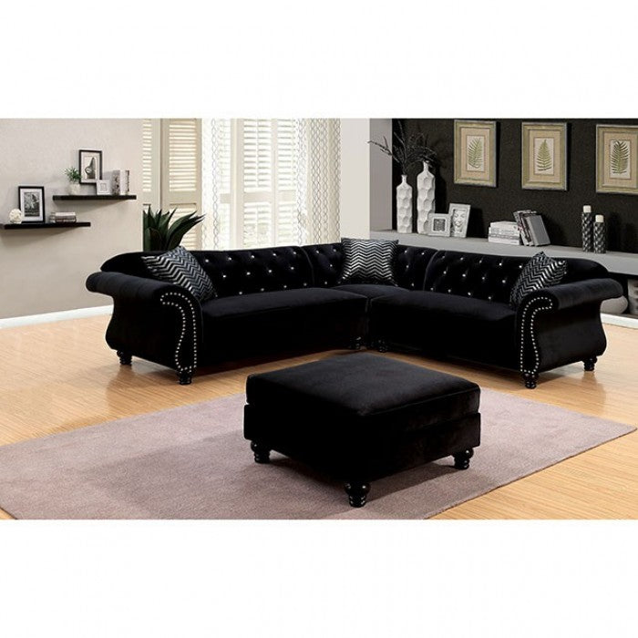 Jolanda Black Sectional - CM6158BK-SET