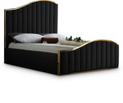Jolie Velvet King Bed (3 Boxes) Black - Gate FurnitureKing Bed
