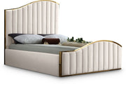 Jolie Velvet King Bed (3 Boxes) Cream - Gate FurnitureKing Bed