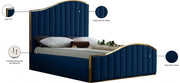 Jolie Velvet Queen Bed (3 Boxes) Blue - Gate FurnitureQueen Bed