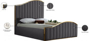 Jolie Velvet Queen Bed (3 Boxes) in Grey - Gate FurnitureQueen Bed
