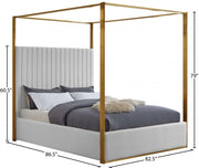 Jones Vegan Leather King Bed White - Gate FurnitureKing Bed