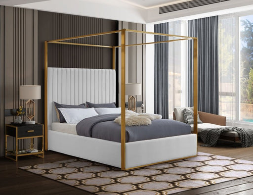 Jones Vegan Leather King Bed White - Gate FurnitureKing Bed