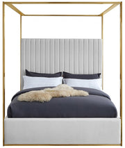 Jones Vegan Leather King Bed White - Gate FurnitureKing Bed