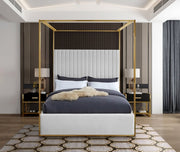 Jones Vegan Leather King Bed White - Gate FurnitureKing Bed