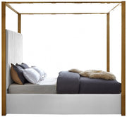 Jones Vegan Leather Queen Bed White - Gate FurnitureQueen Bed