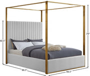 Jones Vegan Leather Queen Bed White - Gate FurnitureQueen Bed