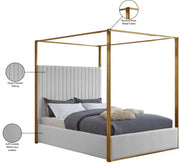 Jones Vegan Leather Queen Bed White - Gate FurnitureQueen Bed