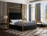 Jones Velvet King Bed Black - Gate FurnitureKing Bed