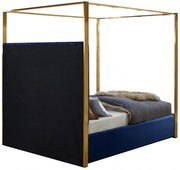 Jones Velvet King Bed Blue - Gate FurnitureKing Bed