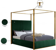 Jones Velvet King Bed Green - Gate FurnitureKing Bed