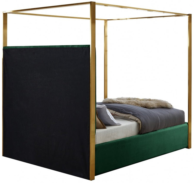 Jones Velvet King Bed Green - Gate FurnitureKing Bed