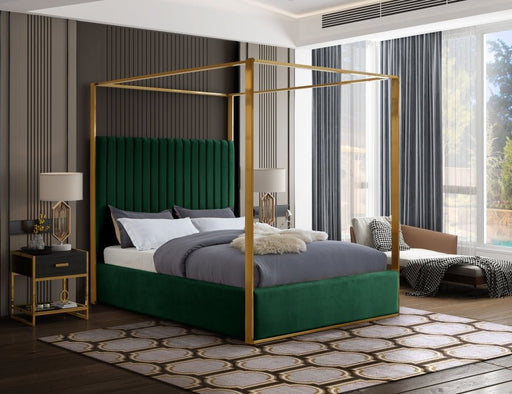 Jones Velvet King Bed Green - Gate FurnitureKing Bed