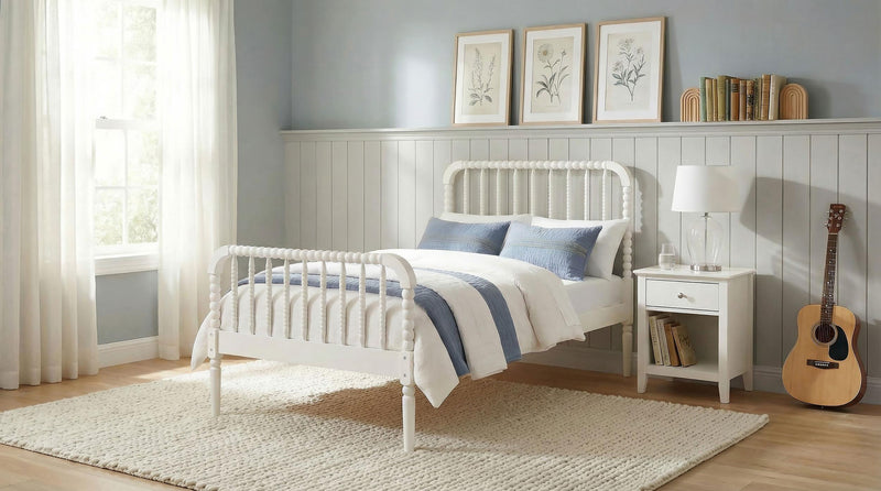 Jones Wood Twin Open Frame Bed White - 400415T