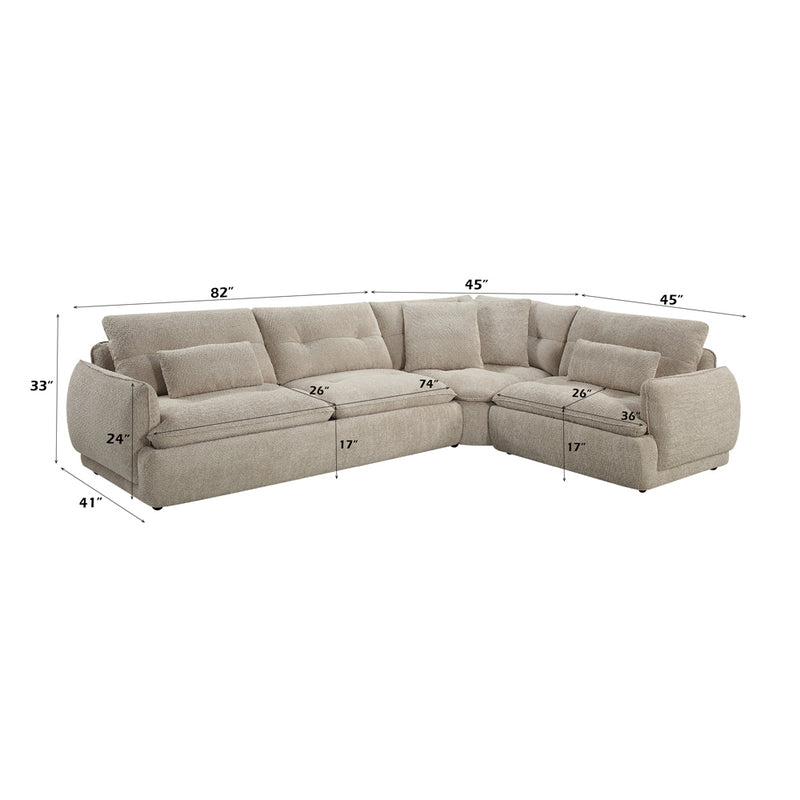 Jonina Sectional Sofa w/4 Pillows - LV04840