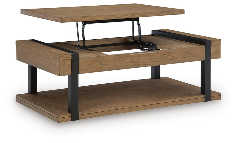 Jorannti Medium Brown Lift-Top Coffee Table - T631-9
