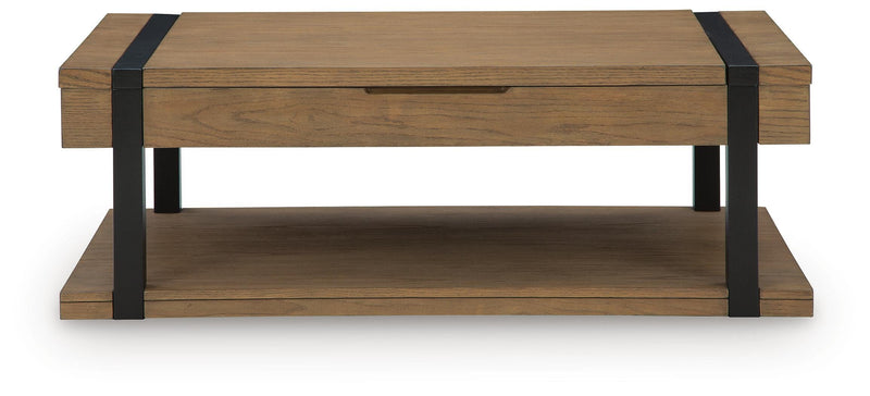 Jorannti Medium Brown Lift-Top Coffee Table - T631-9