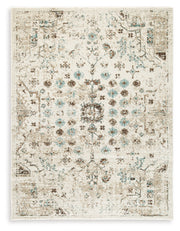 Jossler Ivory/Brown/Teal Large Rug - R407071