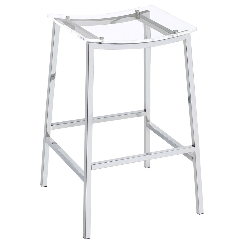 Jovani Acrylic Backless Bar Stool Chrome (Set of 2) - 182359